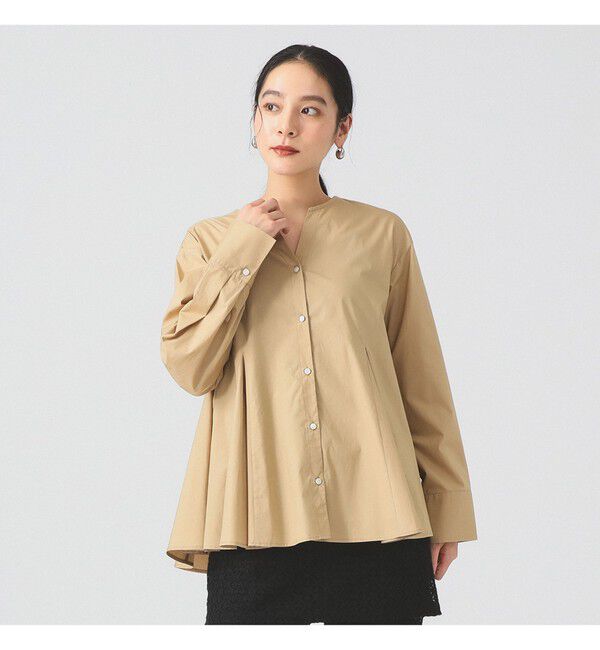 Ray BEAMS 「キーネック フレア ブラウス」|シャツ・ブラウス|