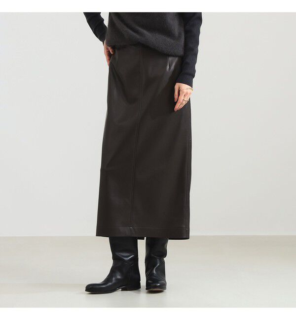 Demi-Luxe BEAMS 「フェイクレザー セミタイトスカート」|スカート|