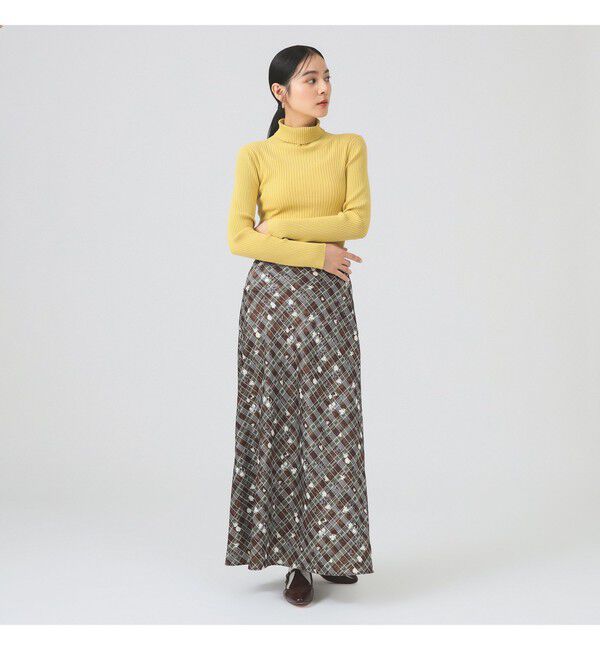 Ray BEAMS 「チェック フラワー プリント タイト スカート」|スカート|