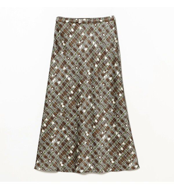 Ray BEAMS 「チェック フラワー プリント タイト スカート」|スカート|