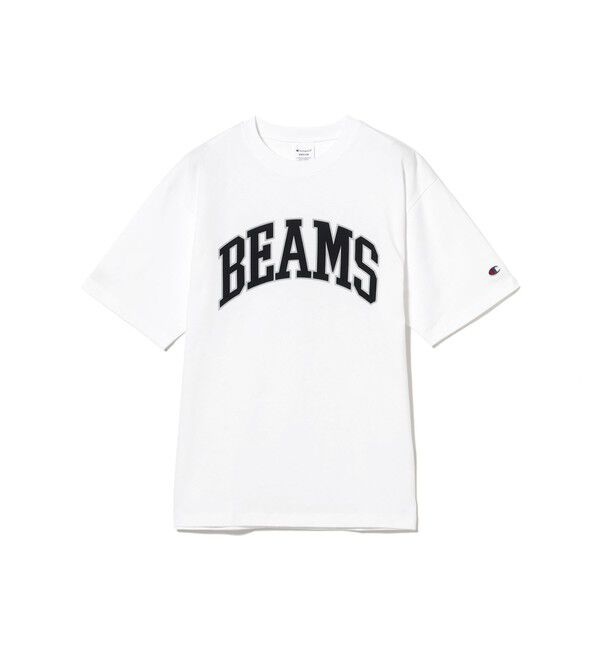 BEAMS「【別注】Champion "BEAMS" LOGO T-Shirts」|Tシャツ・カットソー|WHITE/NAVY
