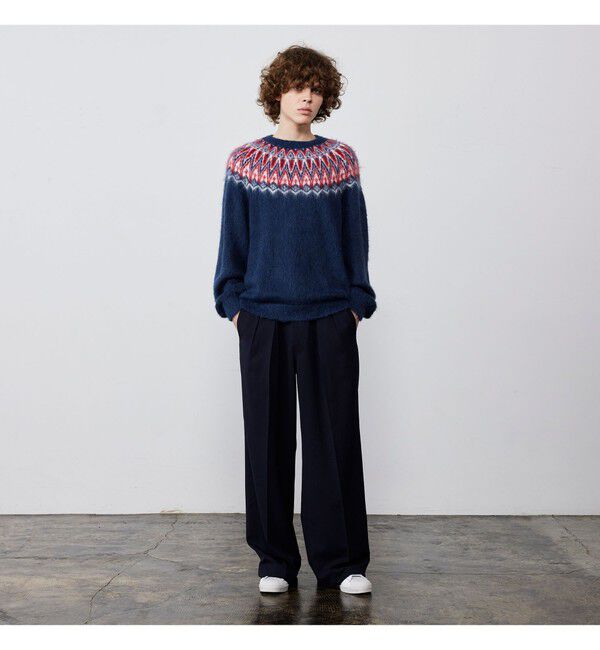 BEAMS「リラックスフィット 5ゲージ ノルディック シャギー ニット」|ニット・セーター|