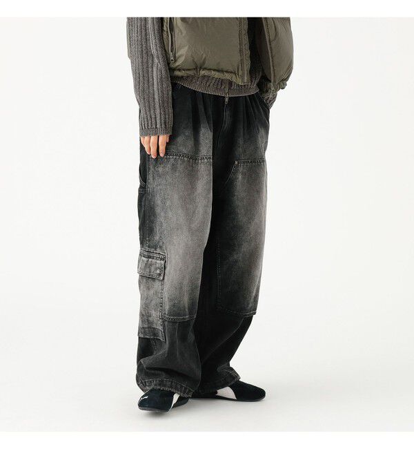 BEAMS「ワイドストレート ダック ダブルニー カーゴパンツ」|チノ|