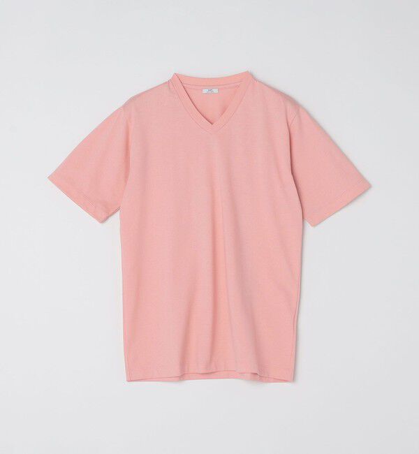SHIPS「SHIPS: 抗菌・防臭 NANO-FINE（R） コットン Vネック Tシャツ」|Tシャツ・カットソー|ピンク
