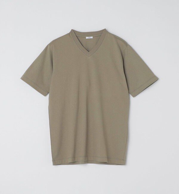 SHIPS「SHIPS: 抗菌・防臭 NANO-FINE（R） コットン Vネック Tシャツ」|Tシャツ・カットソー|オリーブ