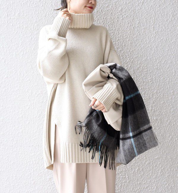 SHIPS for women「〈手洗い可能〉サイド スリット タートル プルオーバー」|ニット・セーター|