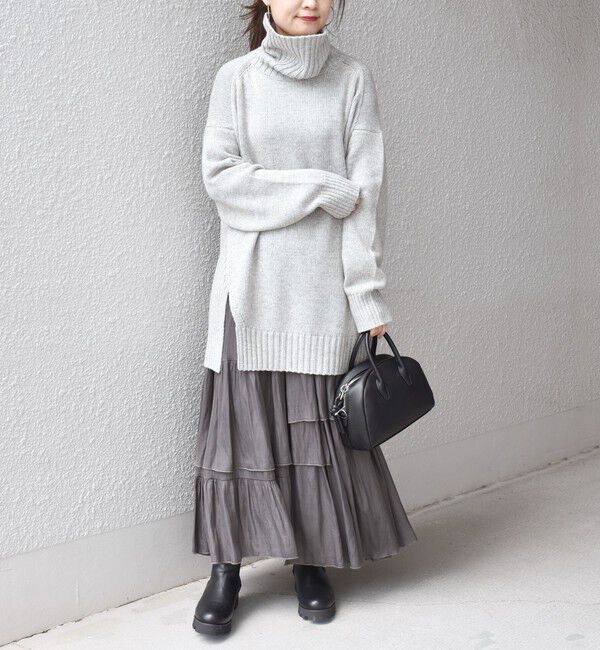 SHIPS for women「〈手洗い可能〉サイド スリット タートル プルオーバー」|ニット・セーター|