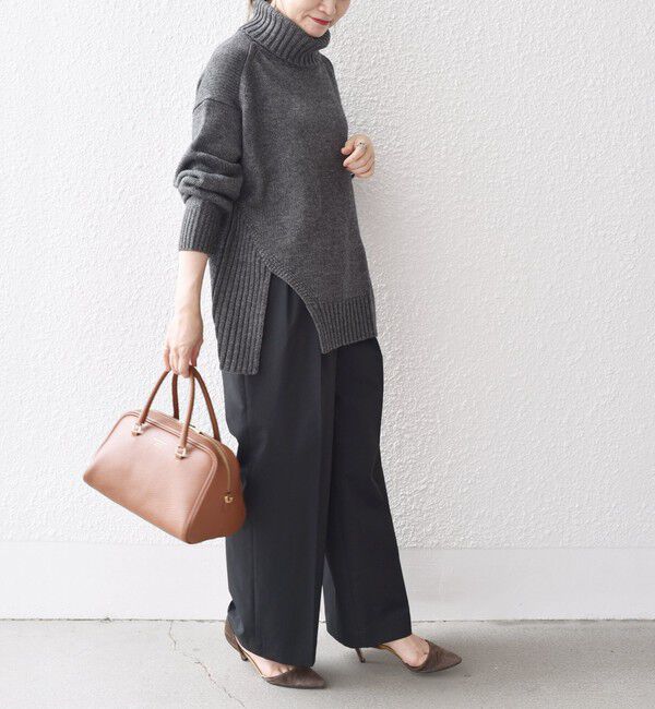 SHIPS for women「〈手洗い可能〉サイド スリット タートル プルオーバー」|ニット・セーター|