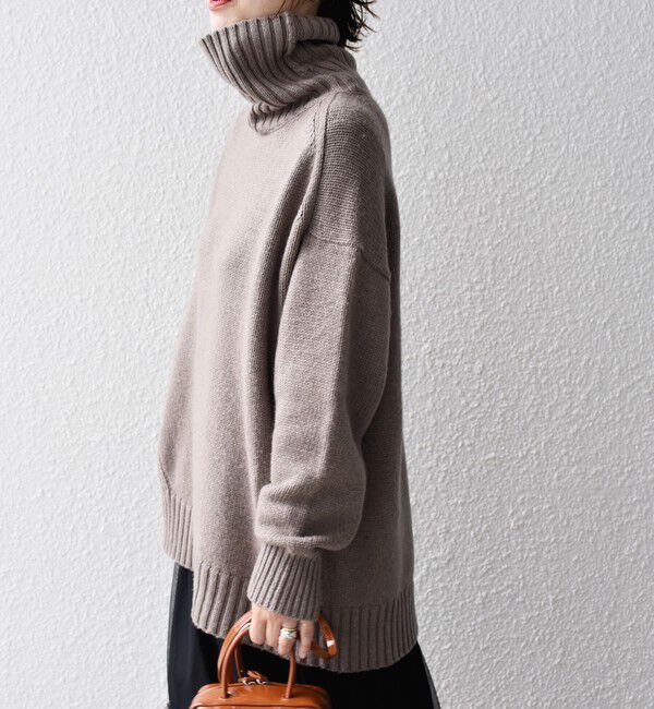 SHIPS for women「〈手洗い可能〉サイド スリット タートル プルオーバー」|ニット・セーター|