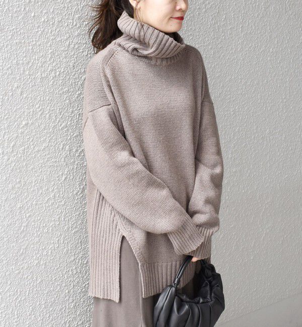 SHIPS for women「〈手洗い可能〉サイド スリット タートル プルオーバー」|ニット・セーター|