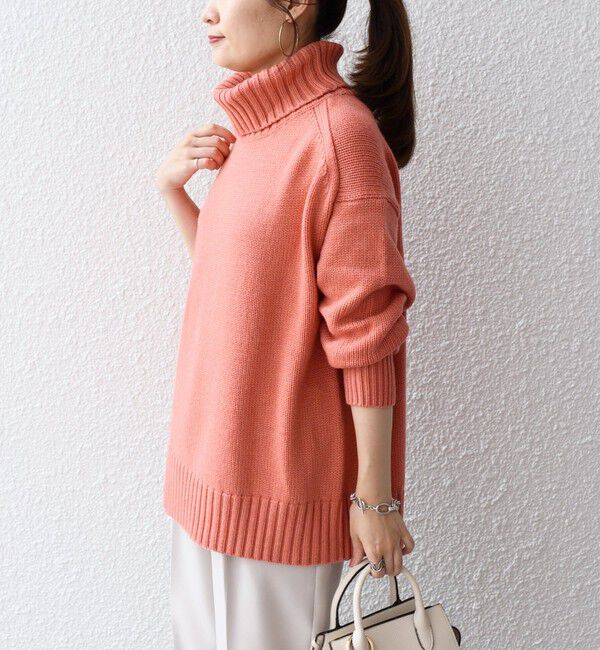 SHIPS for women「〈手洗い可能〉サイド スリット タートル プルオーバー」|ニット・セーター|