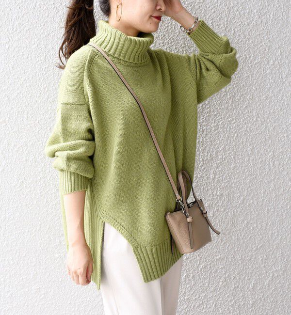 SHIPS for women「〈手洗い可能〉サイド スリット タートル プルオーバー」|ニット・セーター|