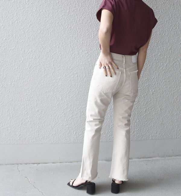 SHIPS any「SHIPS any:〈ウォッシャブル〉オーガニック ツイル フレア パンツ」|デニム|