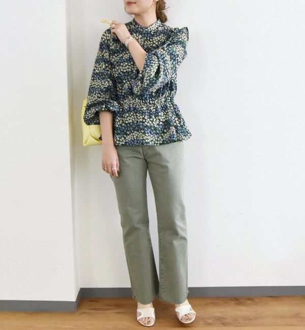 SHIPS any「SHIPS any:〈ウォッシャブル〉オーガニック ツイル フレア パンツ」|デニム|