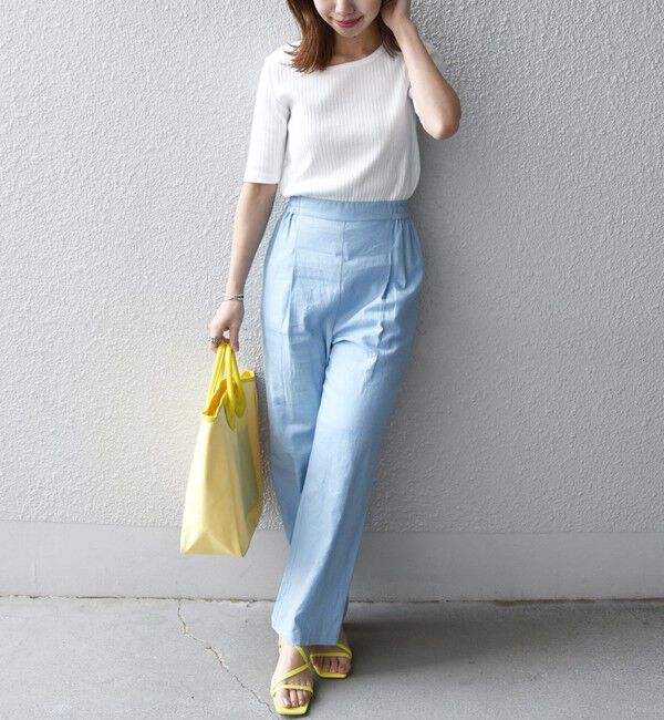 SHIPS any「SHIPS any:〈ウォッシャブル〉テレコ ハーフ スリーブ TEE」|Tシャツ・カットソー|