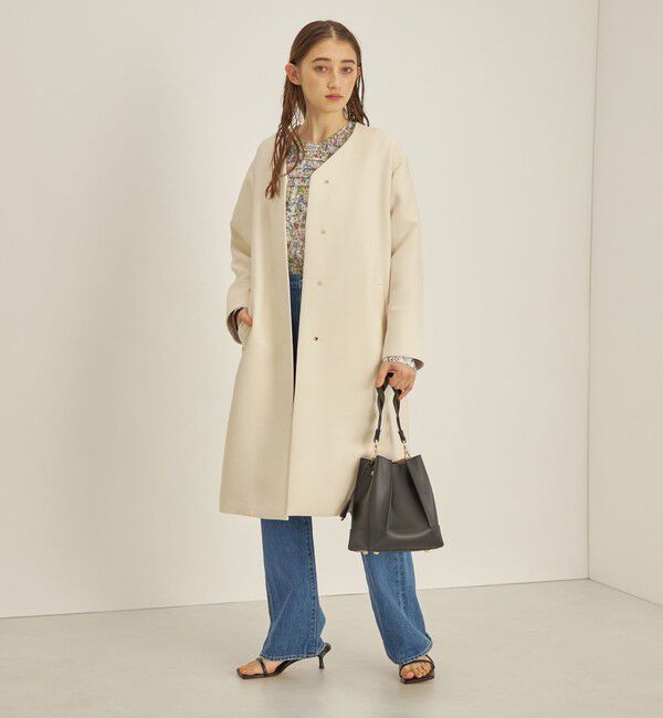 SHIPS for women「トリプルクロス ノーカラー コート◇」|ノーカラーコート|