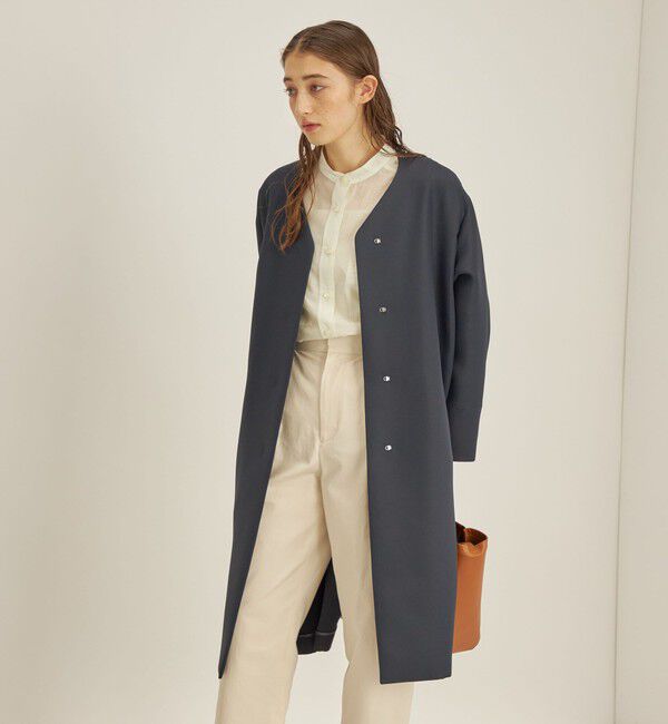 SHIPS for women「トリプルクロス ノーカラー コート◇」|ノーカラーコート|