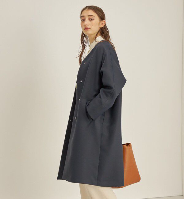 SHIPS for women「トリプルクロス ノーカラー コート◇」|ノーカラーコート|