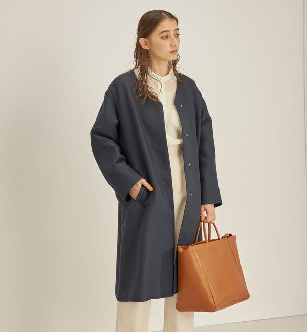 SHIPS for women「トリプルクロス ノーカラー コート◇」|ノーカラーコート|
