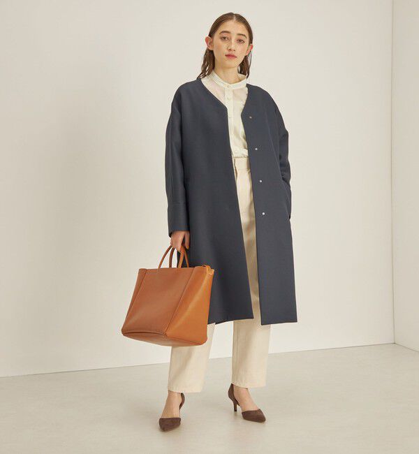 SHIPS for women「トリプルクロス ノーカラー コート◇」|ノーカラーコート|