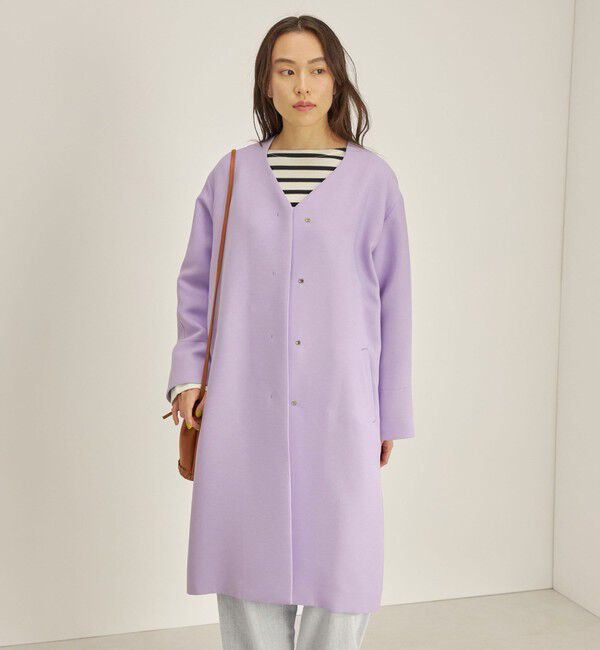 SHIPS for women「トリプルクロス ノーカラー コート◇」|ノーカラーコート|