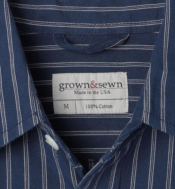 SHIPS「GROWN&SEWN: Dean Shirt - Selvedge Indigo Stripe」|シャツ・ブラウス|