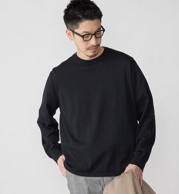 SHIPS「SHIPS:〈洗濯機可能〉TEXBRID(R) クルーネック リネン ニット」|ニット・セーター|