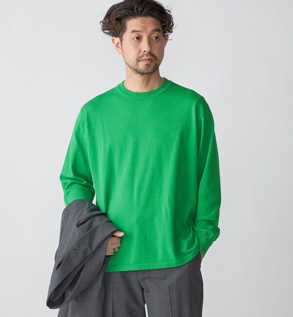 SHIPS「SHIPS:〈洗濯機可能〉TEXBRID(R) クルーネック リネン ニット」|ニット・セーター|