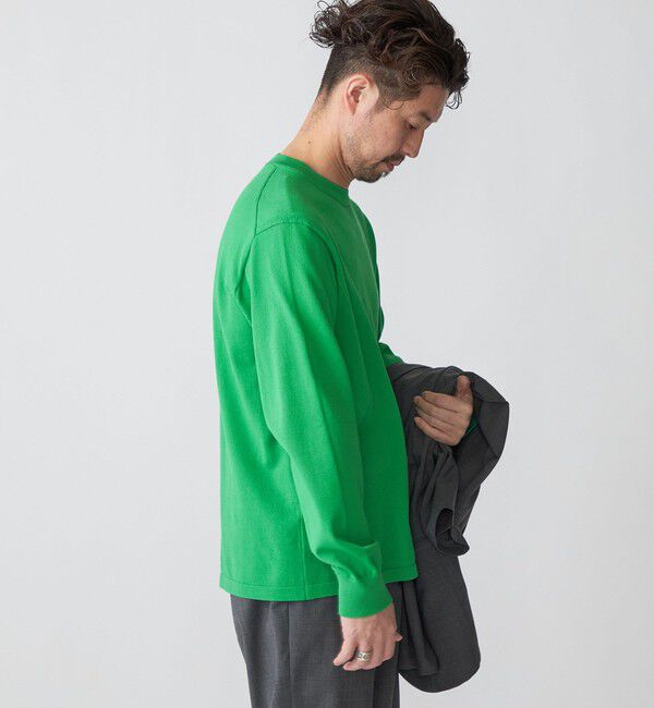 SHIPS「SHIPS:〈洗濯機可能〉TEXBRID(R) クルーネック リネン ニット」|ニット・セーター|