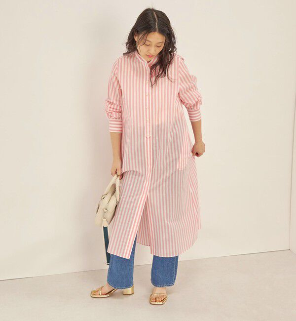 SHIPS for women「〈手洗い可能〉MANTECO カラー ストライプ ワンピース」|ワンピース|