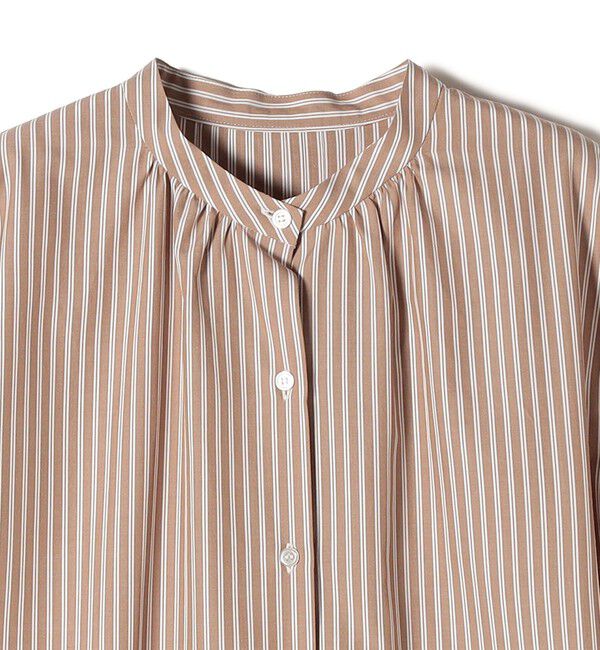 SHIPS for women「〈手洗い可能〉GIZA スーピマ 綿 切り替え バンドカラー ワンピース◇」|ワンピース|