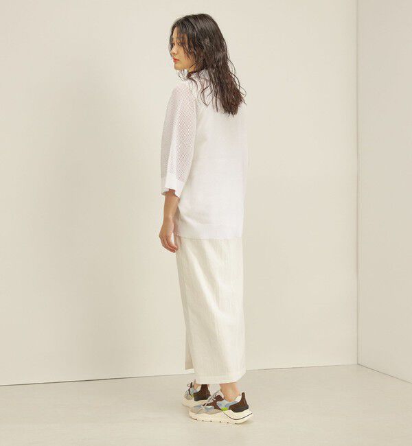 SHIPS for women「〈洗濯機可能〉綿 編地 コンビ メッシュ ポロ◇」|ニット・セーター|