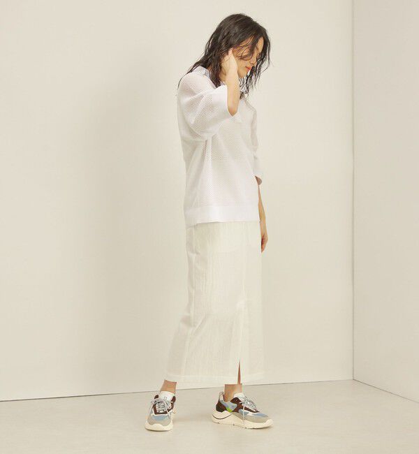 SHIPS for women「〈洗濯機可能〉綿 編地 コンビ メッシュ ポロ◇」|ニット・セーター|