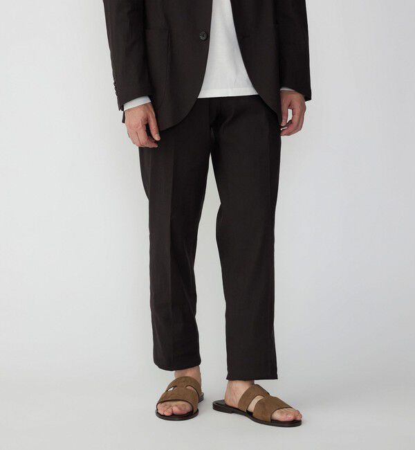 SHIPS「SHIPS:〈セットアップ対応/手洗い可能〉 イージー リネン ストレッチ パンツ」|チノ|