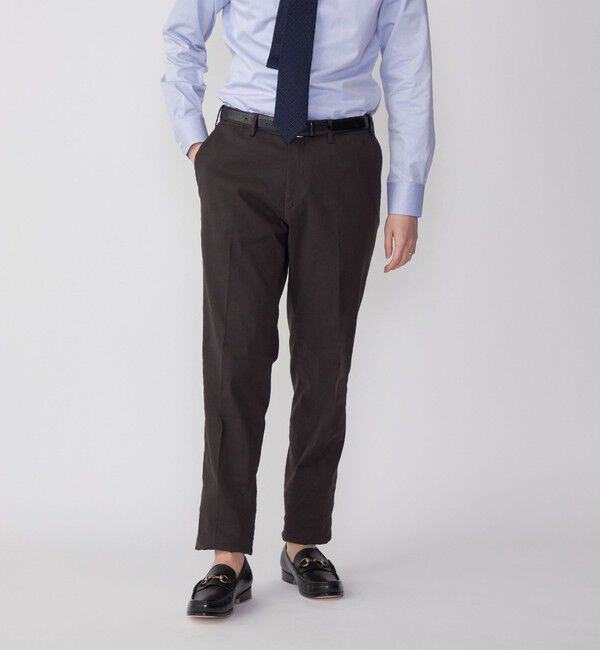 SHIPS「SHIPS:〈セットアップ対応/手洗い可能〉 イージー リネン ストレッチ パンツ」|チノ|