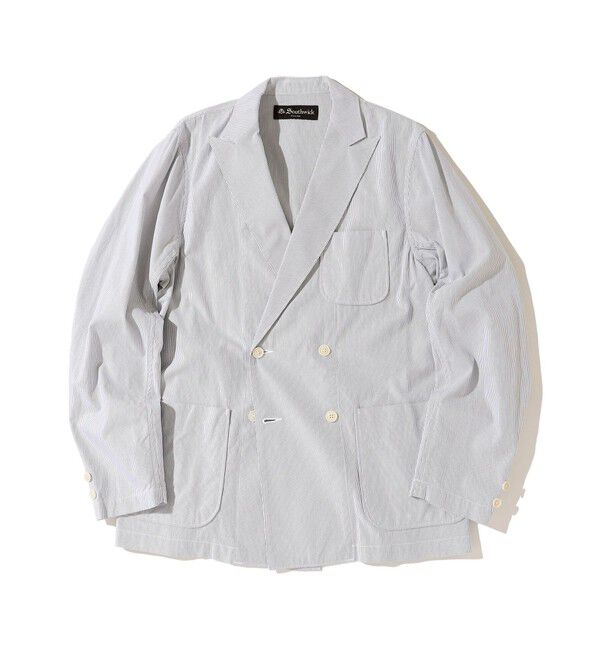 SHIPS「Southwick Gate Label: コードレーン 4Bダブルジャケット (セットアップ対応)」|テーラードジャケット|グレー