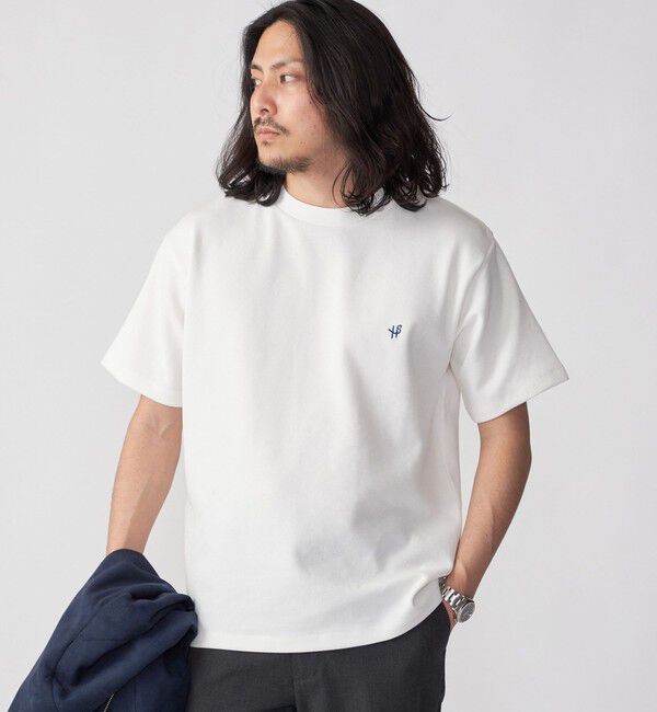 SHIPS「【WEB限定】SHIPS: ワンポイント ロゴ バーズアイ Tシャツ 24SS」|Tシャツ・カットソー|