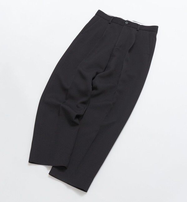 SHIPS「SHIPS: トリプルクロス ワンタック ワイド テーパード パンツ」|チノ|