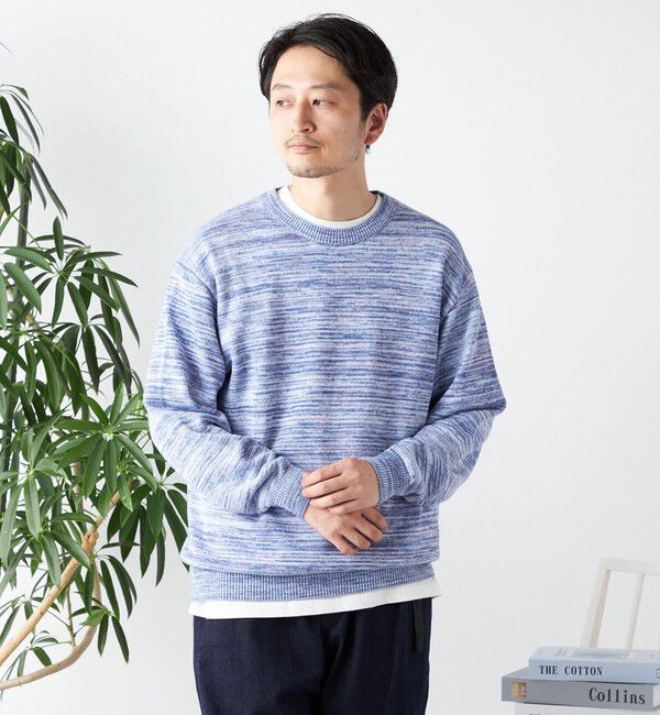 SHIPS any「SHIPS any: 〈手洗い可能〉 メランジ コットン ミックス クルーネック ニット◇」|ニット・セーター|