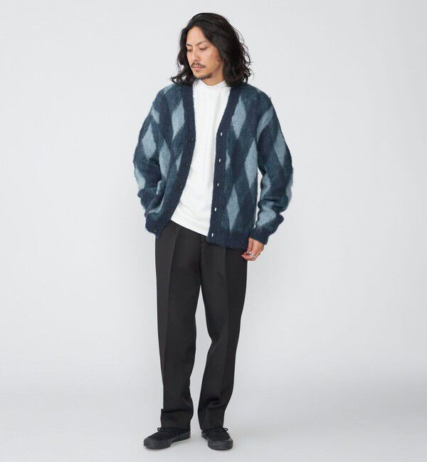 SHIPS「SHIPS: モヘヤ アーガイル Vネック ニット カーディガン」|カーディガン|