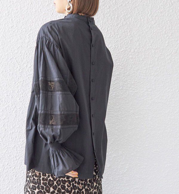 SHIPS for women「〈手洗い可能〉綿 ピコレース デザイン ブラウス ◇」|シャツ・ブラウス|ブラック