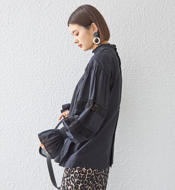 SHIPS for women「〈手洗い可能〉綿 ピコレース デザイン ブラウス ◇」|シャツ・ブラウス|