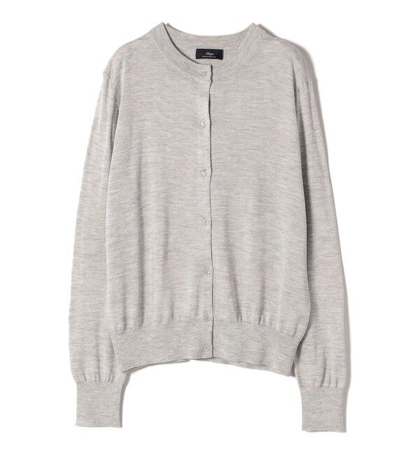 SHIPS for women「SHIPS Primary Navy Label:シルク カシミヤ クルーネック カーディガン」|カーディガン|ライトグレー