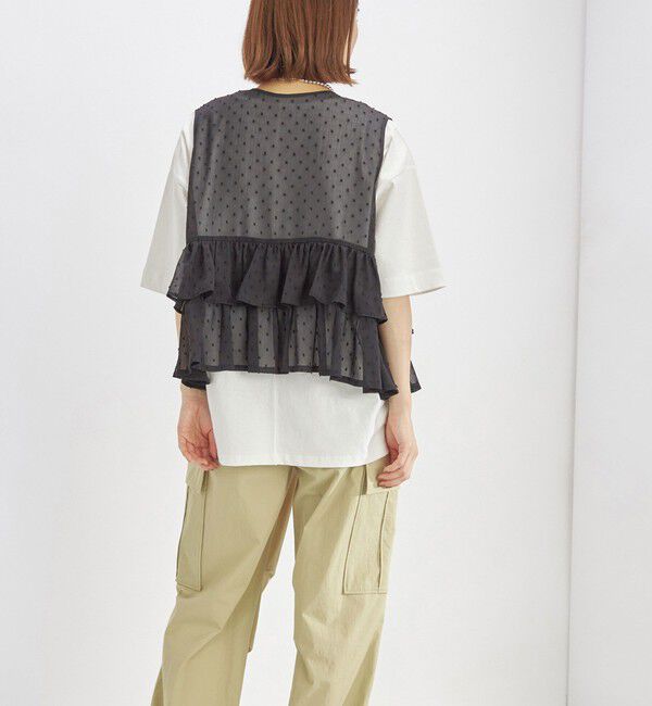 SHIPS for women「〈手洗い可能〉シアー ドット 前後 2WAY ジレ ブラウス」|シャツ・ブラウス|