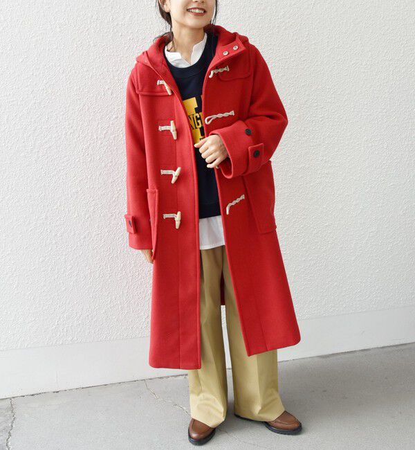 SHIPS any「SHIPS any: メルトン ロング ダッフル コート」|ダッフルコート|レッド