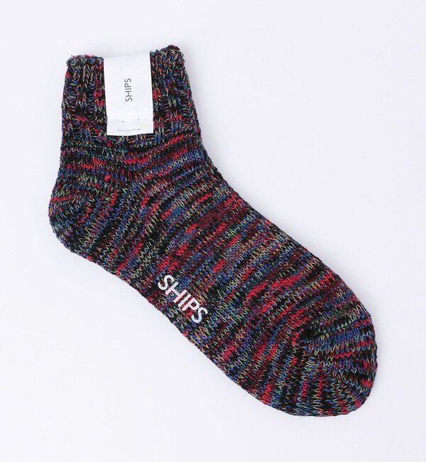 SHIPS「SHIPS: SLAB MIX  SOCKS ソックス」|ソックス|ブラック