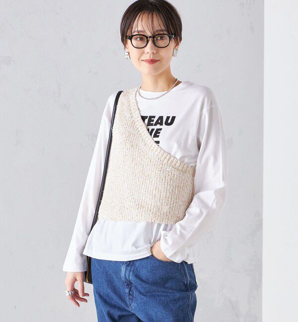 SHIPS for women「〈手洗い可能〉カールヤーン スパンコール ワンショルダー 24SS ◇」|ベスト・ジレ|