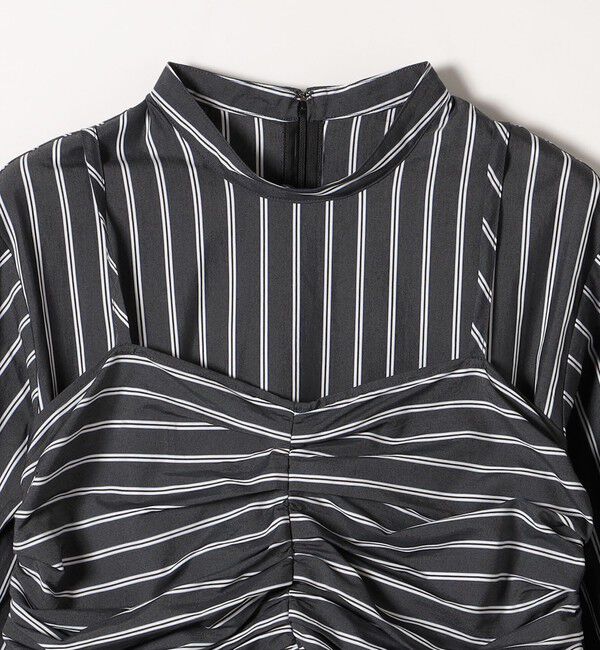 SHIPS any「SHIPS any:〈手洗い可能〉ストライプ ツイスト ビスチェ ワンピース」|ワンピース|