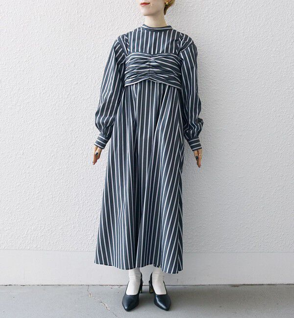 SHIPS any「SHIPS any:〈手洗い可能〉ストライプ ツイスト ビスチェ ワンピース」|ワンピース|