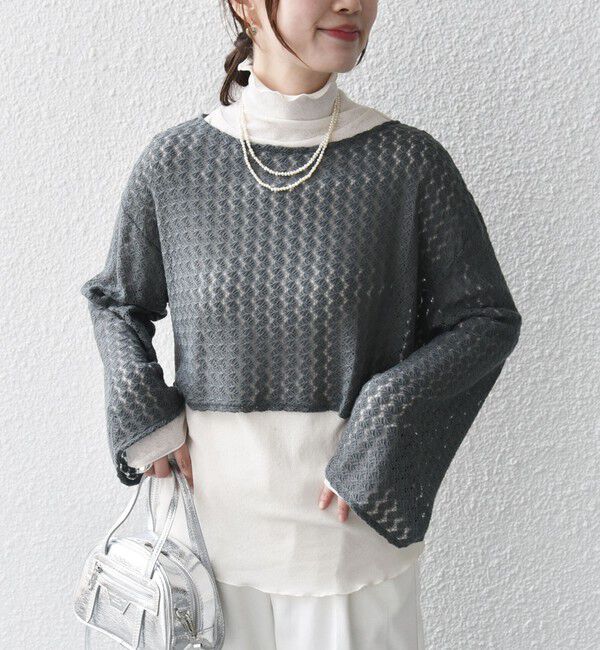 SHIPS for women「* 〈手洗い可能〉バルファス レース ショート プルオーバー 24SS ◇」|Tシャツ・カットソー|